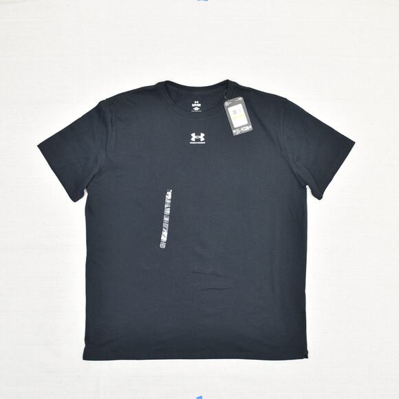 NEW Under Armour Women's T Shirt Crew Cotton Blend Black Size S Campus Oversize - Picture 2 of 8